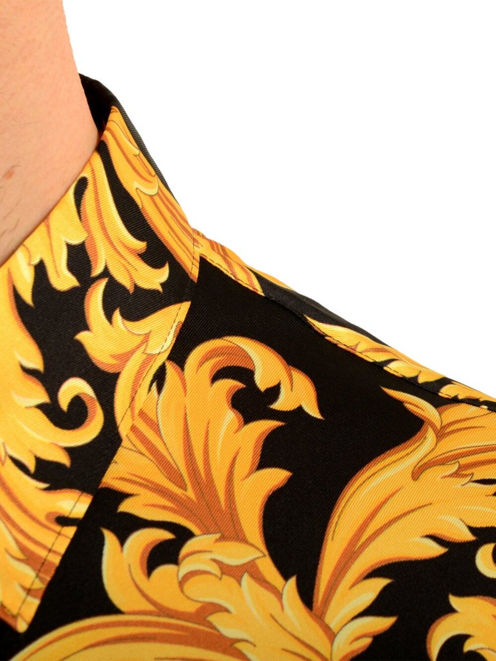 Versace Men's Signature Print Black & Gold Short Sleeve Shirt US L IT 52 - Picture 4 of 5